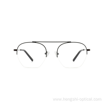 Japanese Custom Eyeglasses New Design Men Metal Half Frame Optical Glasses